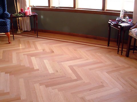 Herringbone with border.
