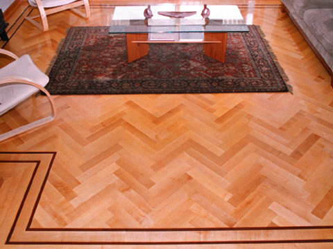 Herringbone with border.